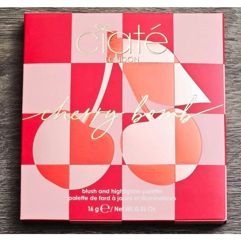 CIATE LONDON Cherry Bomb Blush & Highlighter Palette NEW light medium